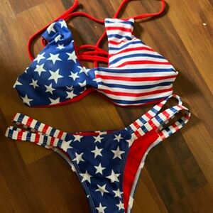 Patriotic Star and Stripe Bikini Set